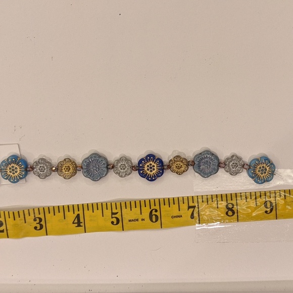 Bead Landing Czech Glass Flower Coin Beads & Spacers: 11 Strands w 200+ Beads - Picture 4 of 8